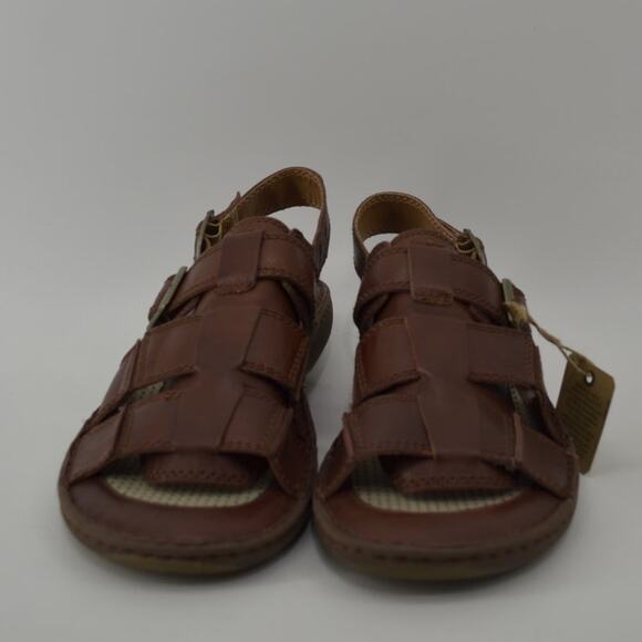 Born Mens Miguel Dark Brown Leather Fishermans Sandals 13M